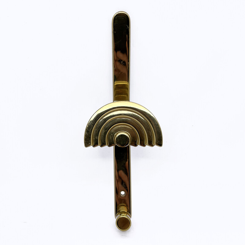 Vintage Art Deco brass wall coat rack, Austria 1970s