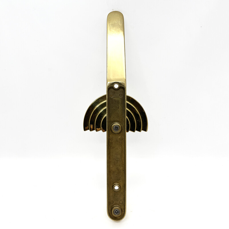 Vintage Art Deco brass wall coat rack, Austria 1970s