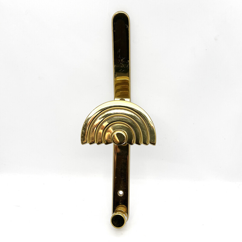 Vintage Art Deco brass wall coat rack, Austria 1970s