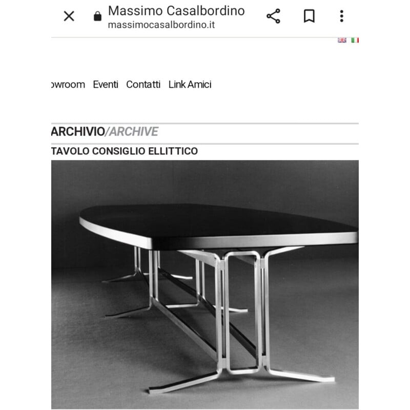 Vintage conference table in rosewood and steel by Gianni Moscatelli for Formanova, 1970