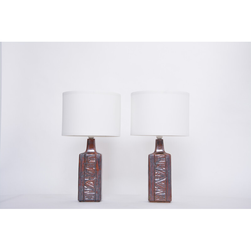 Pair of Danish vintage ceramic table lamps by Desiree Stentoj