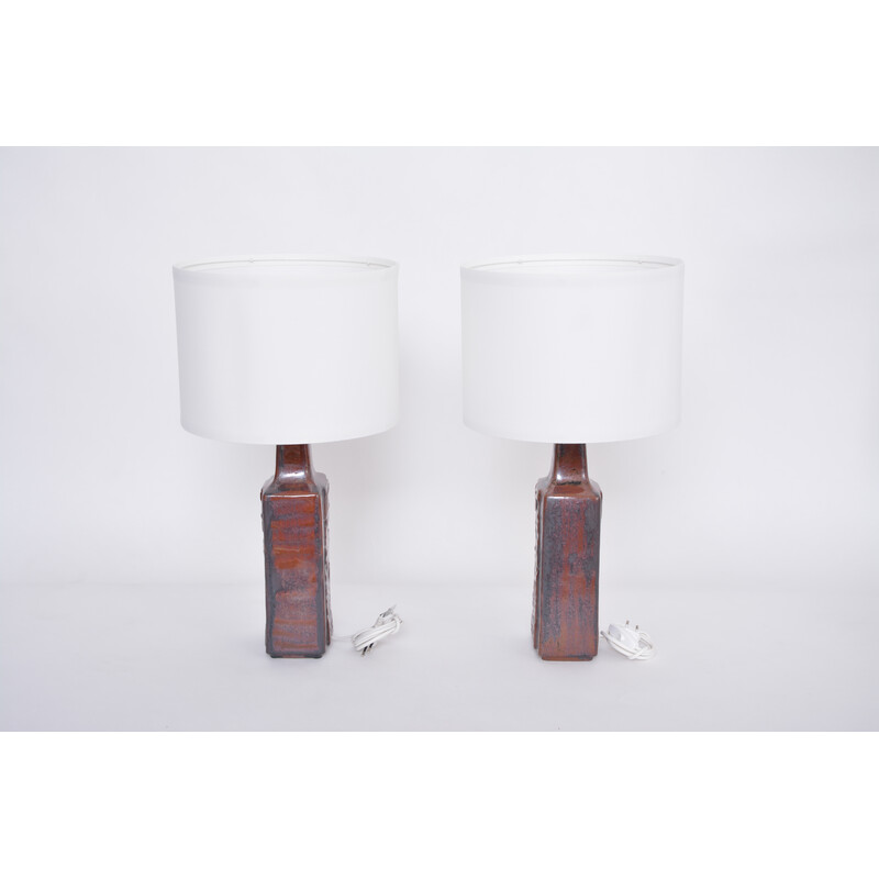 Pair of Danish vintage ceramic table lamps by Desiree Stentoj