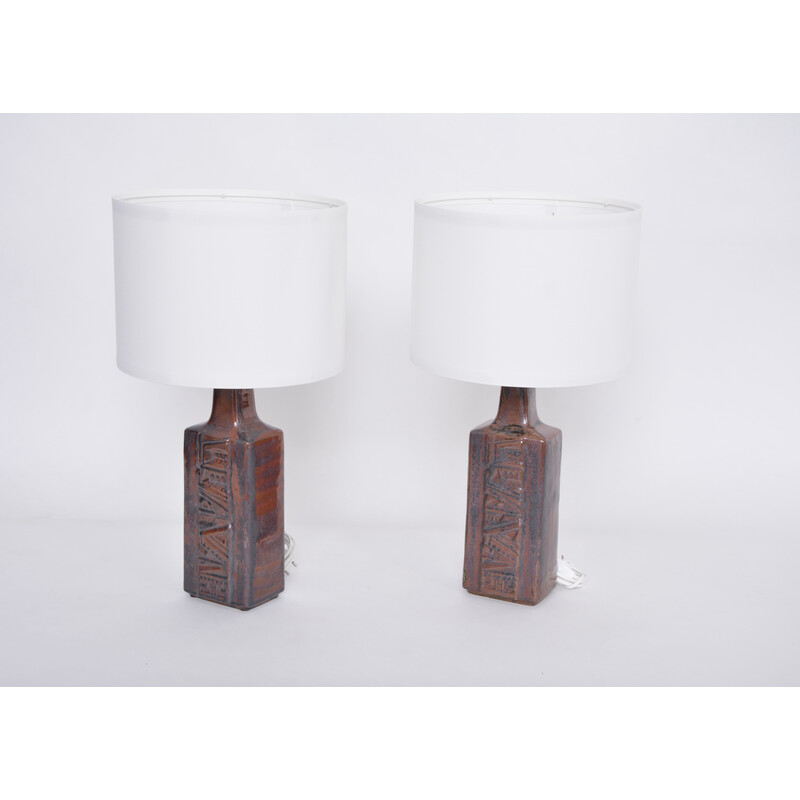 Paire de lampes de table danoises vintage en céramique par Desiree Stentoj