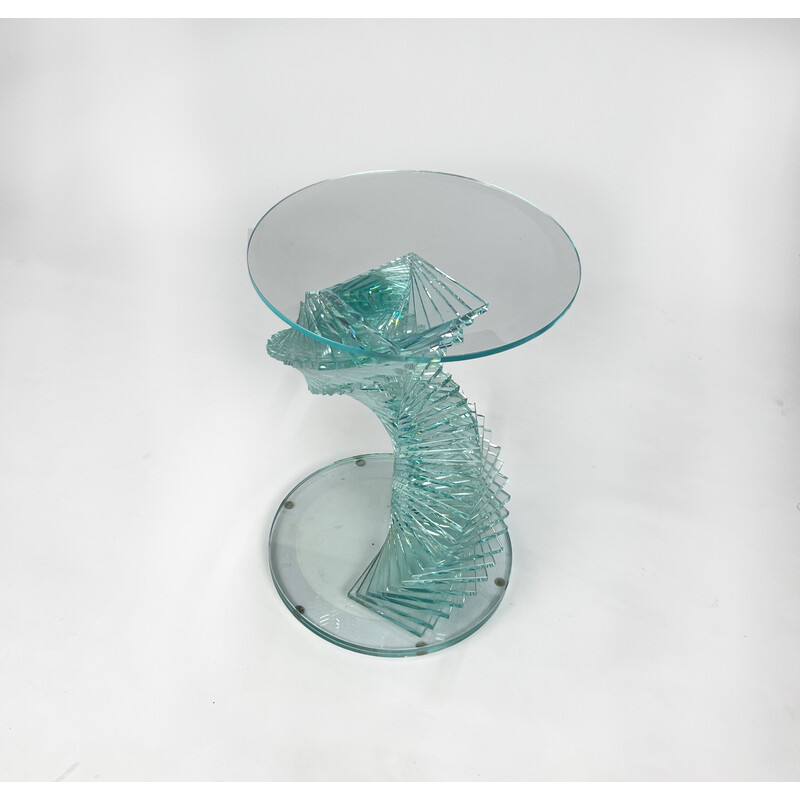 Vintage Ravello Spiral glass side table, 1980s