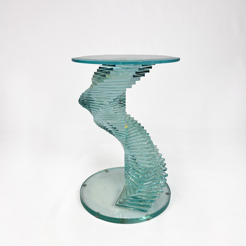 Vintage Ravello Spiral glass side table, 1980s