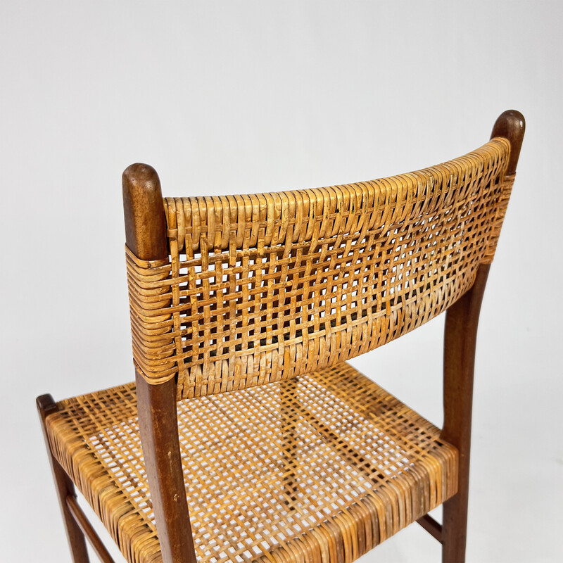 Danish vintage teak and papercord side chair, 1960s