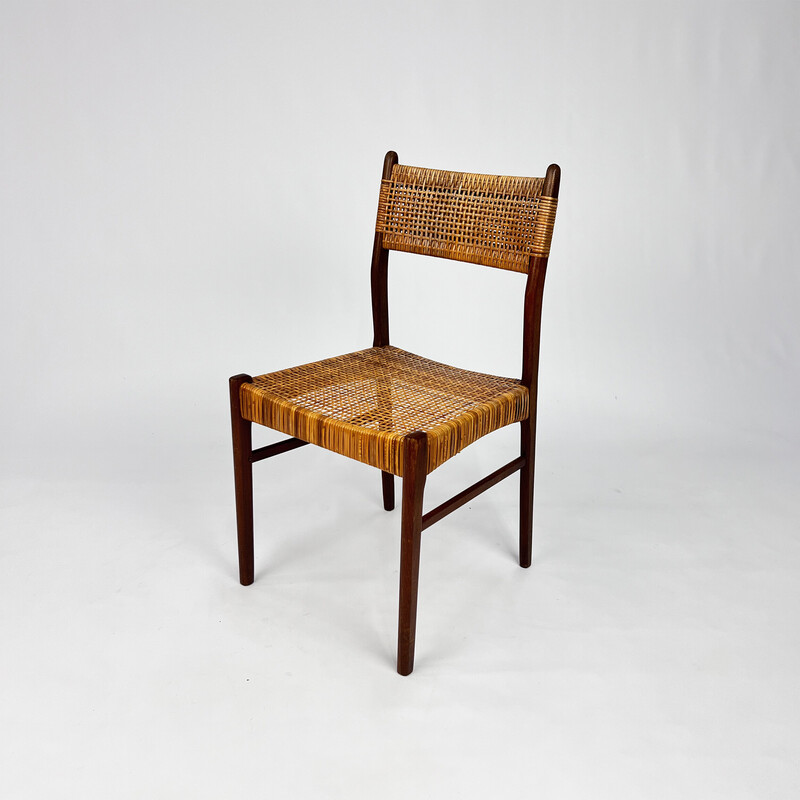 Danish vintage teak and papercord side chair, 1960s