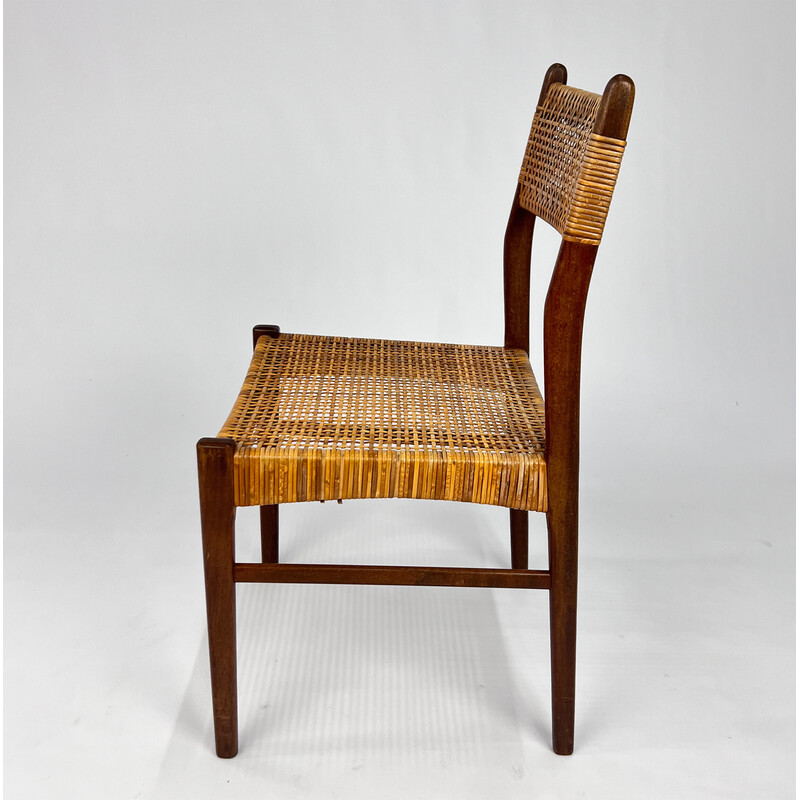 Danish vintage teak and papercord side chair, 1960s