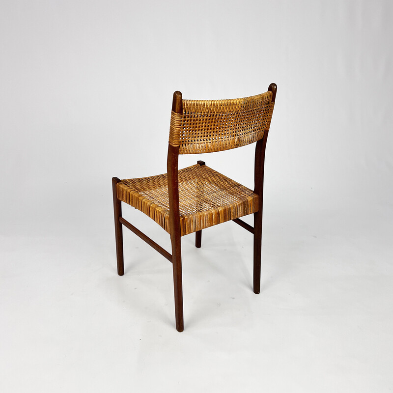 Danish vintage teak and papercord side chair, 1960s