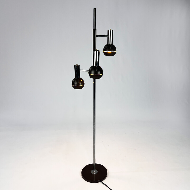 Lampada da terra vintage con lampade regolabili, 1960-1970