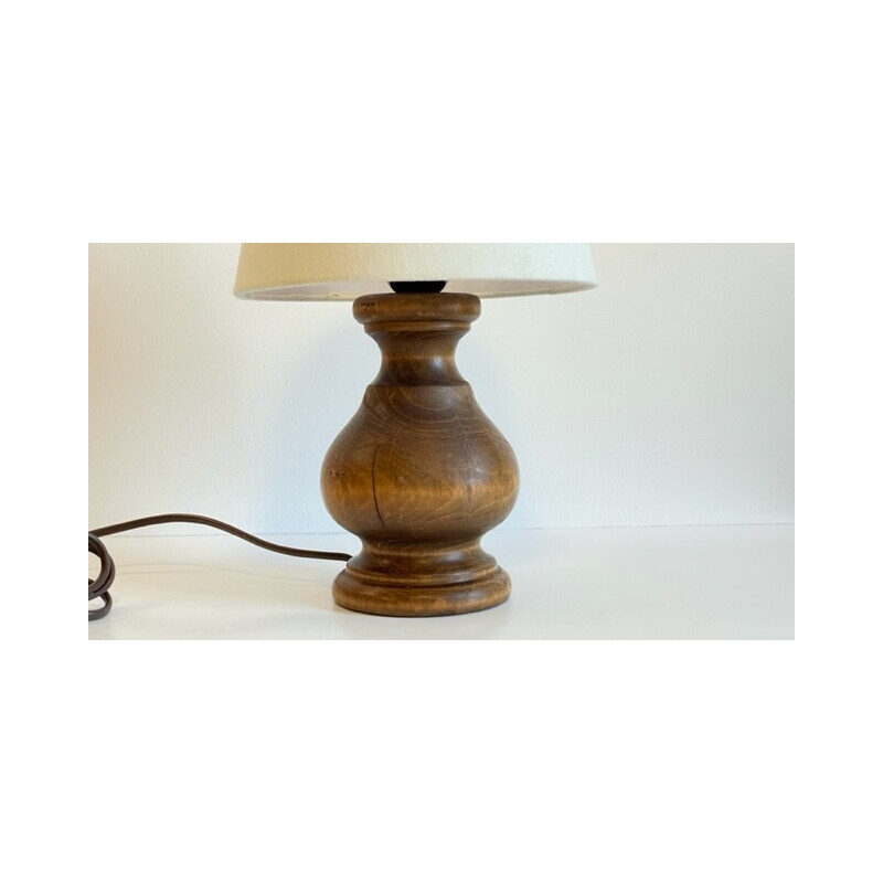 Lampada vintage in legno tornito