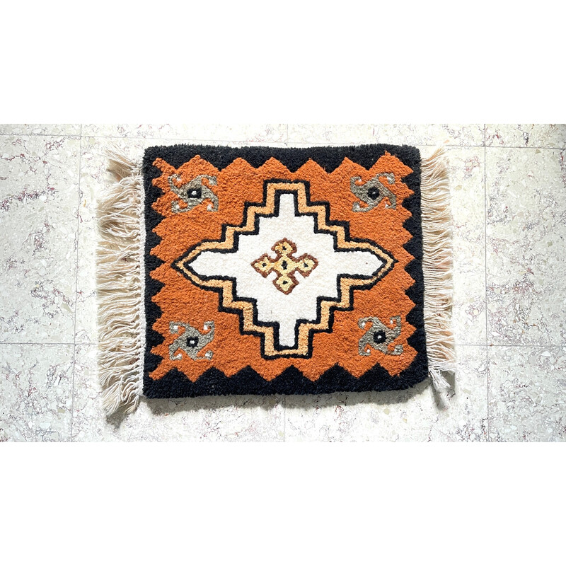 Vintage oriental velvet rug