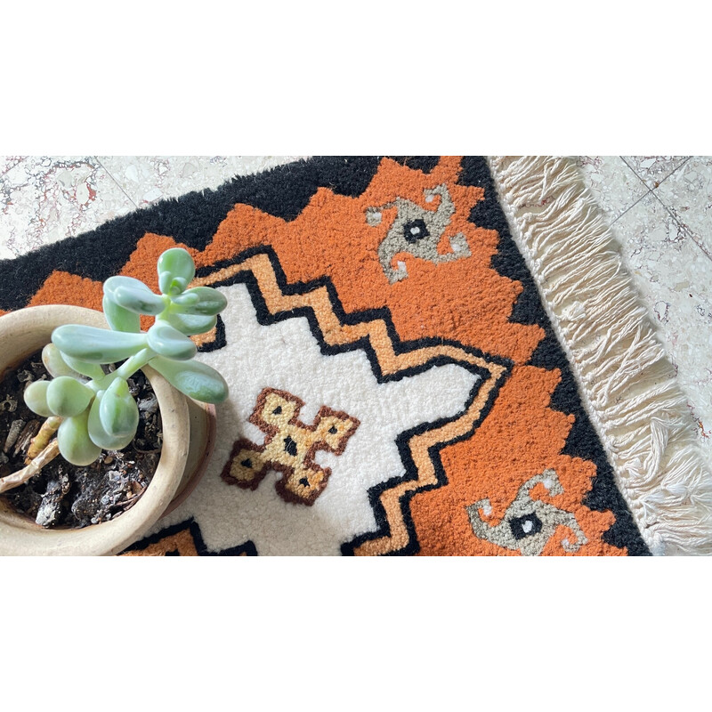 Vintage oriental velvet rug
