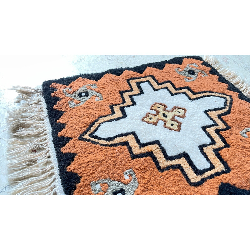 Vintage oriental velvet rug