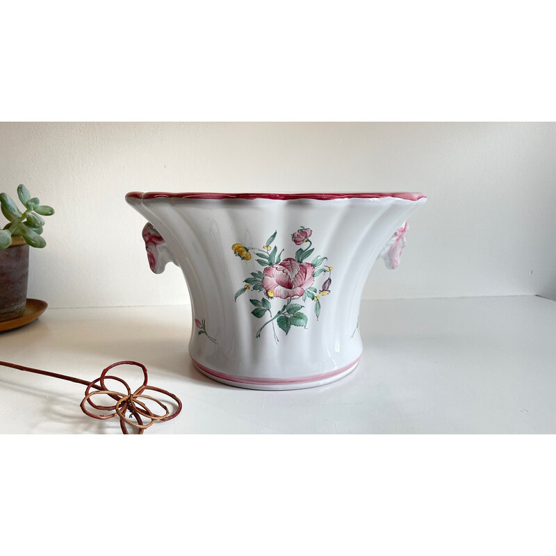 Vaso da fiori in ceramica vintage di Segries Moustiers