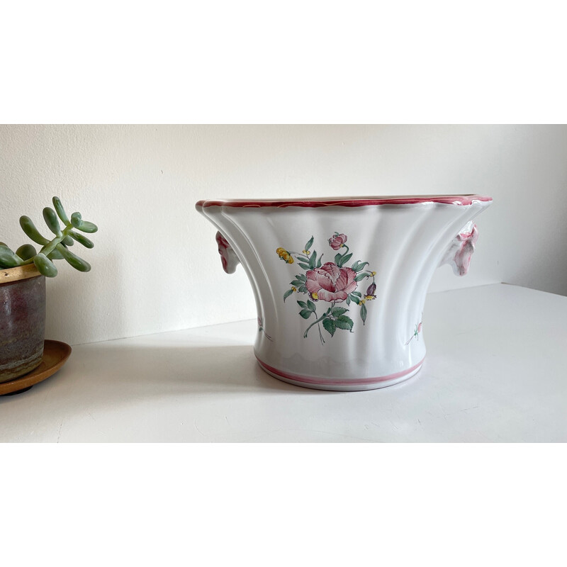 Vase pique-fleurs vintage en céramique de Segries Moustiers
