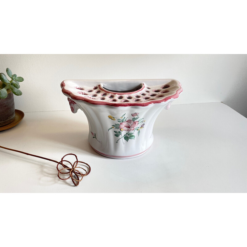 Vaso da fiori in ceramica vintage di Segries Moustiers