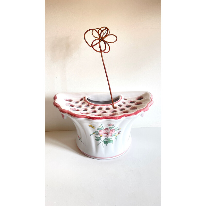 Vintage-Blumenpicker-Vase aus Keramik von Segries Moustiers