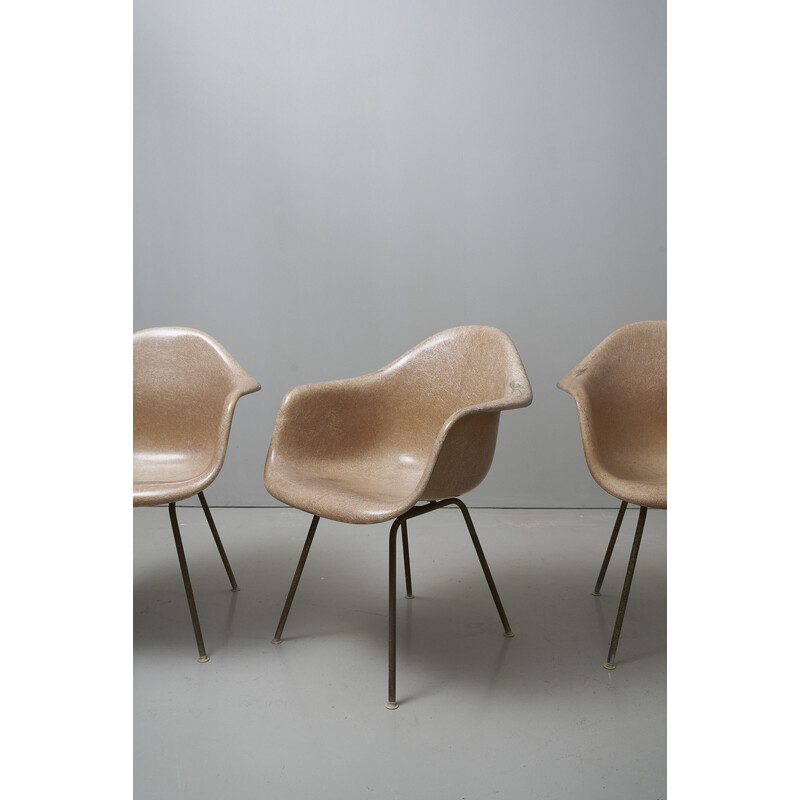 Satz von 4 alten Dax-Sesseln aus Fiberglas von Charles und Ray Eames für Herman Miller, 1950