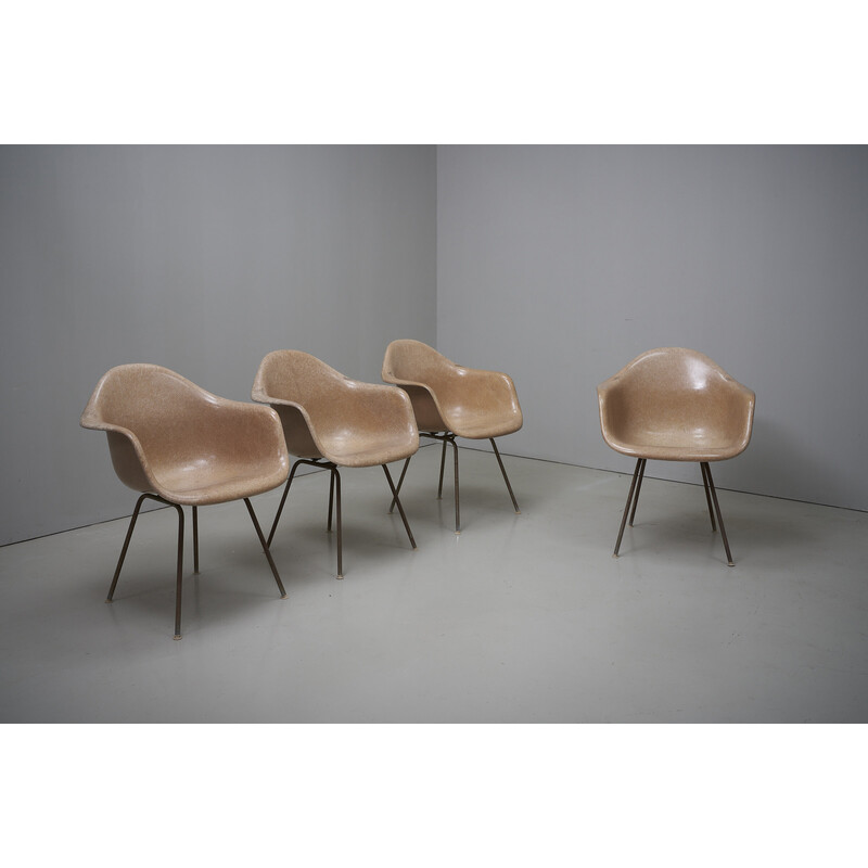Satz von 4 alten Dax-Sesseln aus Fiberglas von Charles und Ray Eames für Herman Miller, 1950
