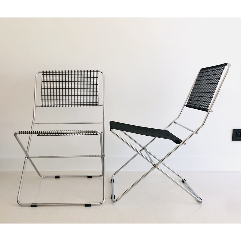 Pair of vintage folding chairs by De Marco and Rebolini for Robots, Italy 1970