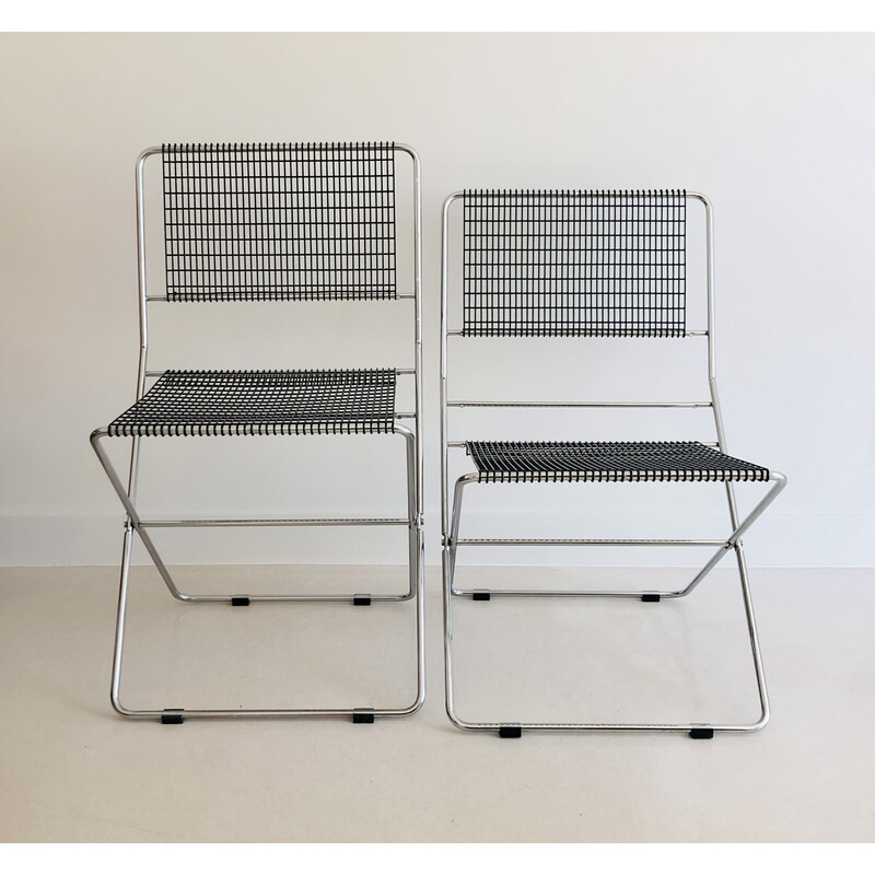 Pair of vintage folding chairs by De Marco and Rebolini for Robots, Italy 1970