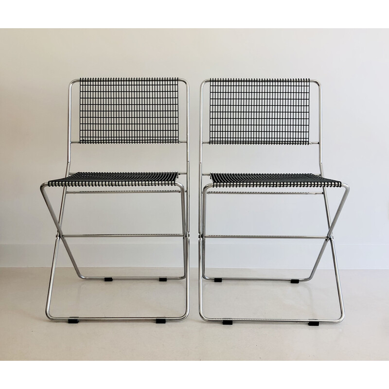 Pair of vintage folding chairs by De Marco and Rebolini for Robots, Italy 1970