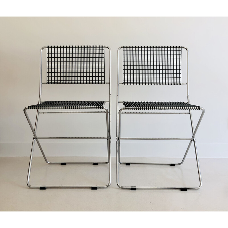 Paire de chaises vintage pliantes par De Marco et Rebolini pour Robots, Italie 1970