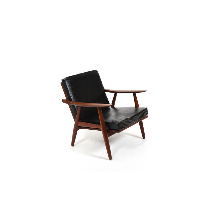 Vintage teakhouten fauteuil Ge-270 van Hans J. Wegner voor Getama, Denemarken 1956