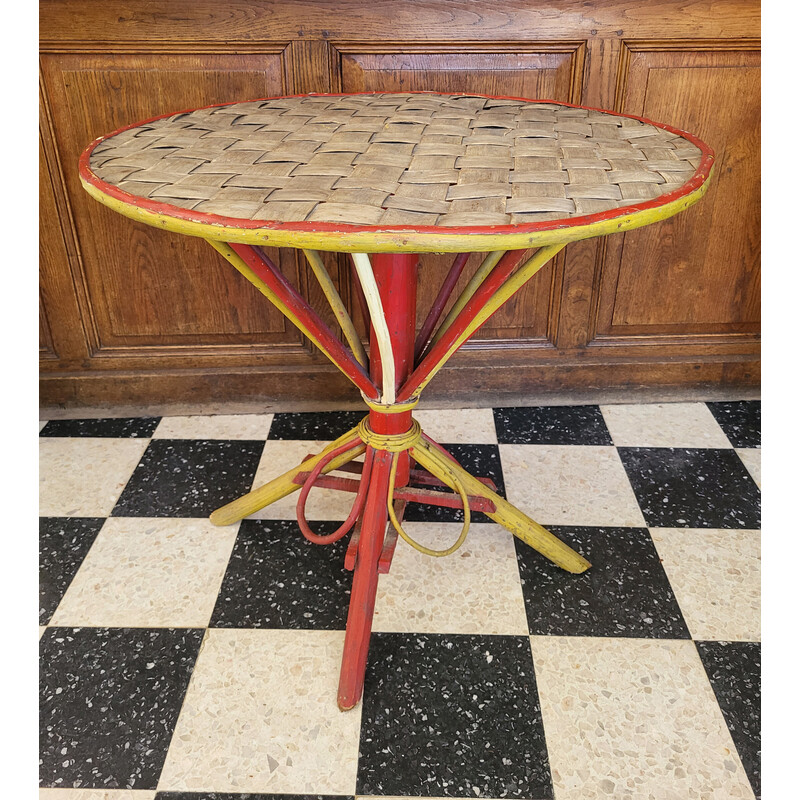 Vintage painted wood side table, 1970