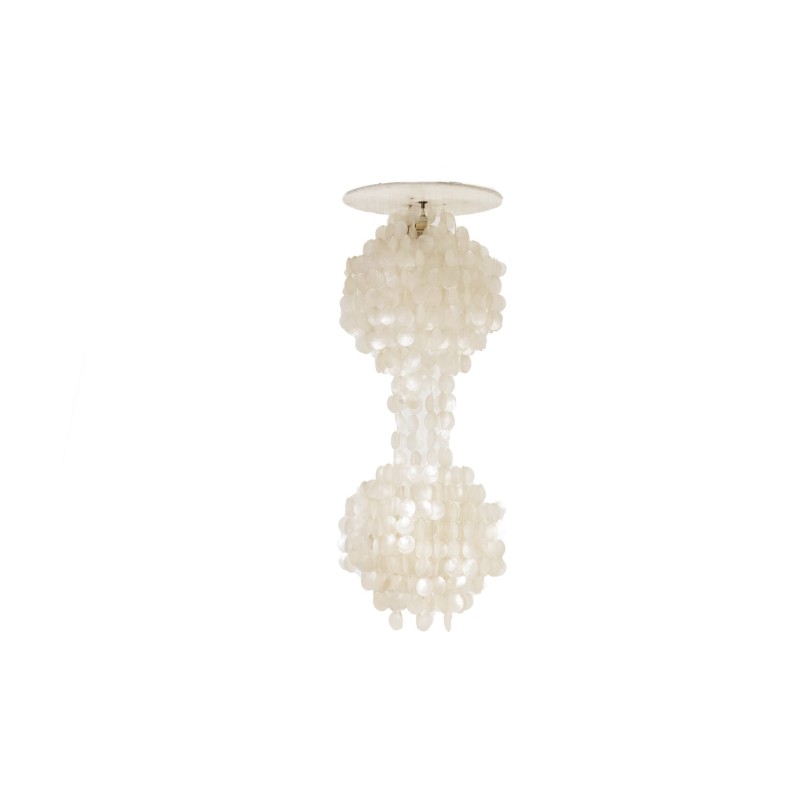 Vintage pendant lamp in mother-of-pearl petals, 1960s