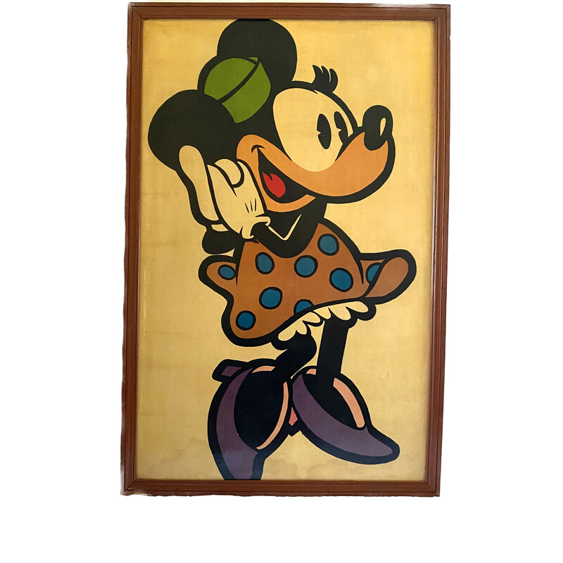 Poster vintage da Minnie Mouse emoldurado, França 1960s