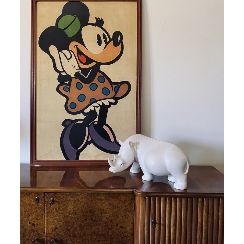 Vintage Minnie Mouse framed poster, France 1960s