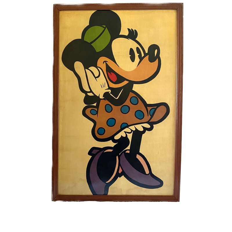 Vintage Minnie Mouse ingelijste poster, Frankrijk 1960