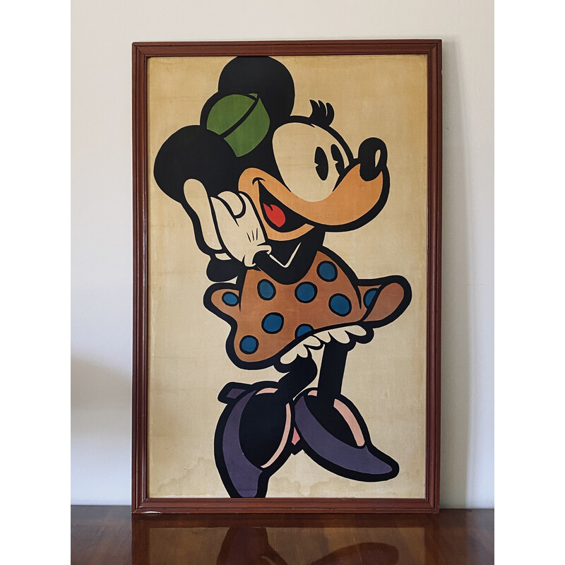 Póster vintage enmarcado de Minnie Mouse, Francia años 60