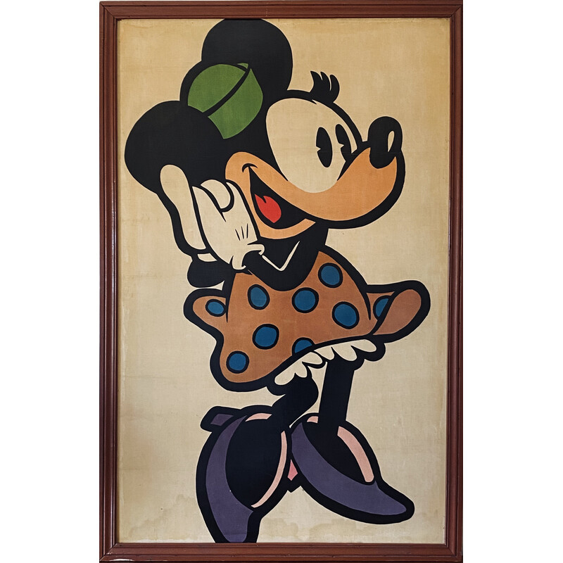 Vintage Minnie Mouse framed poster, France 1960s