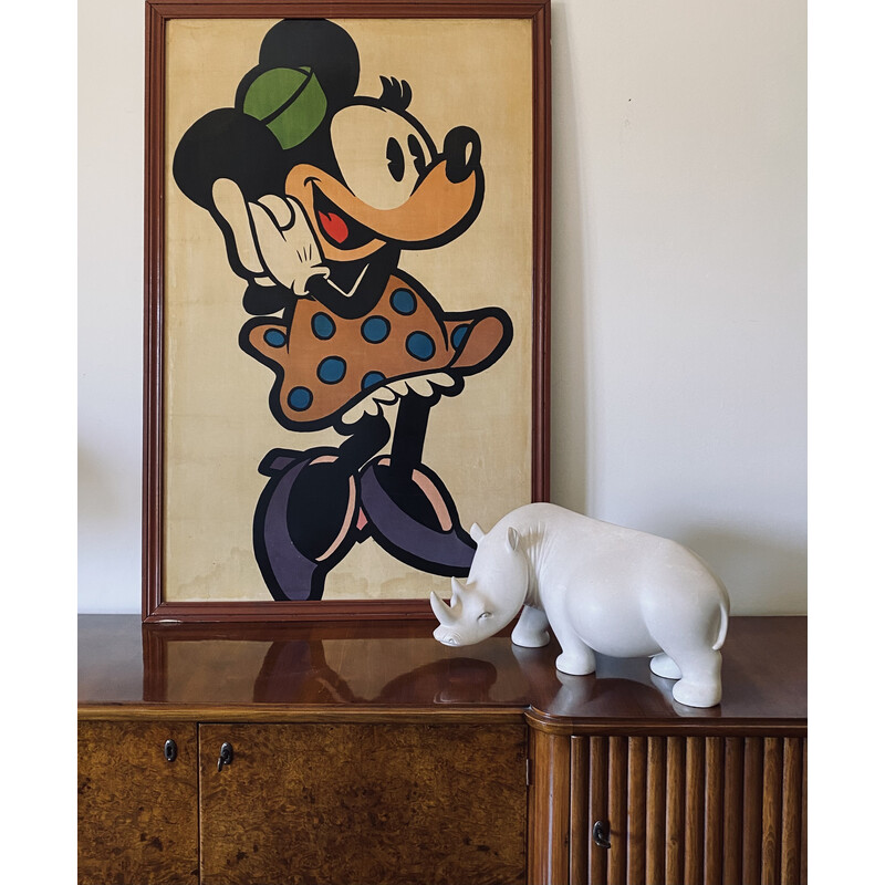 Vintage Minnie Mouse framed poster, France 1960s