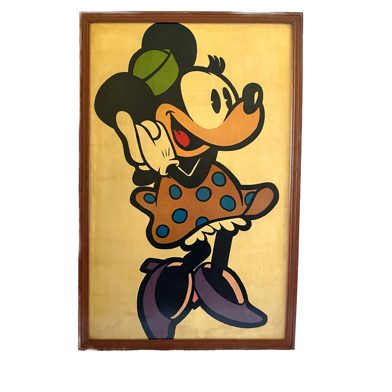 Vintage Minnie Mouse framed poster, France 1960s