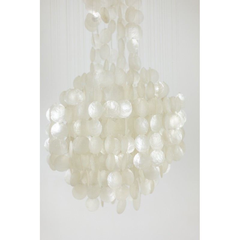 Vintage pendant lamp in mother-of-pearl petals, 1960s