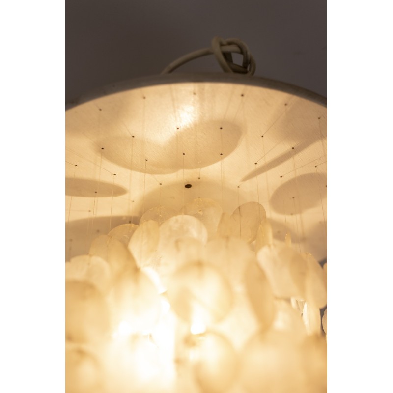 Vintage pendant lamp in mother-of-pearl petals, 1960s