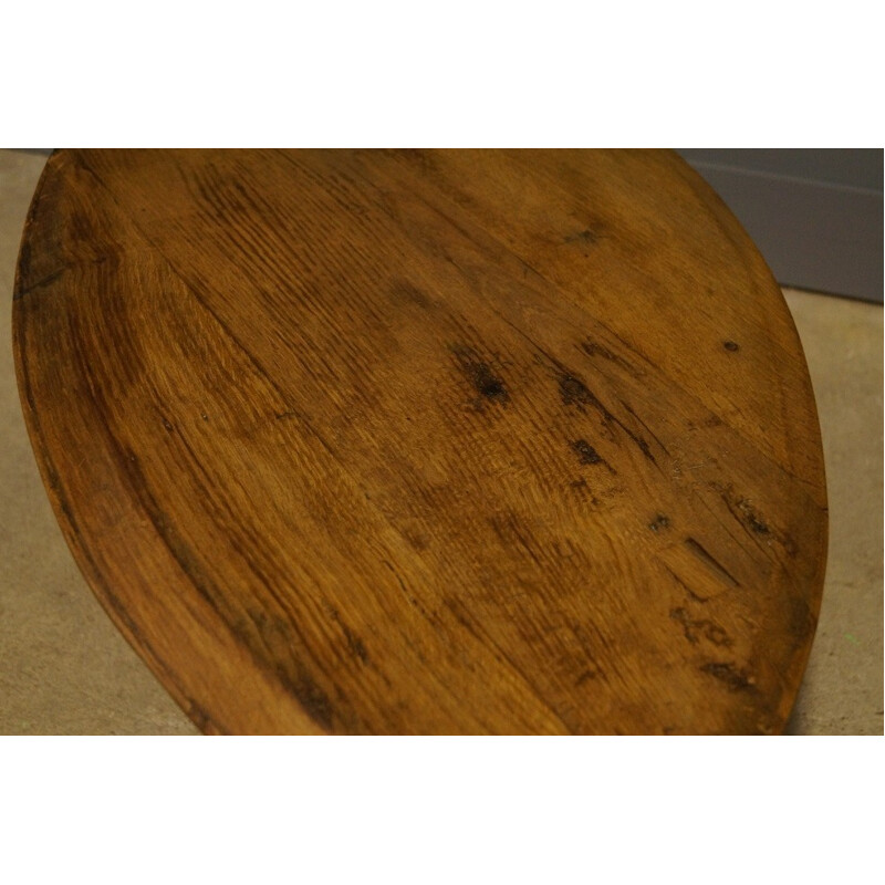 Vintage oak tripod coffee table - 1950s