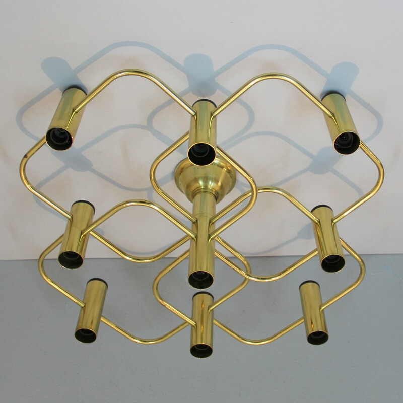 Italian vintage chandelier in brass - 1970s