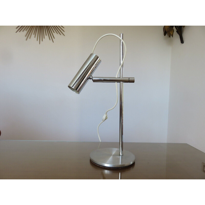 Vintage-Lampe aus verchromtem Metall, Frankreich 1970