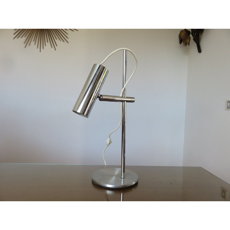 Vintage lamp in chromed metal, France 1970