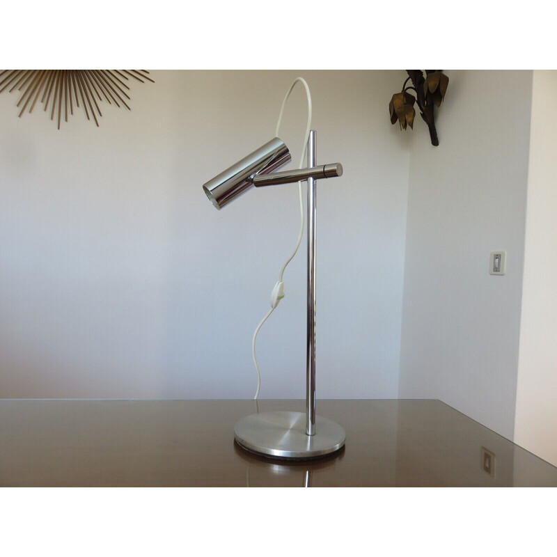 Vintage verchroomde metalen lamp, Frankrijk 1970