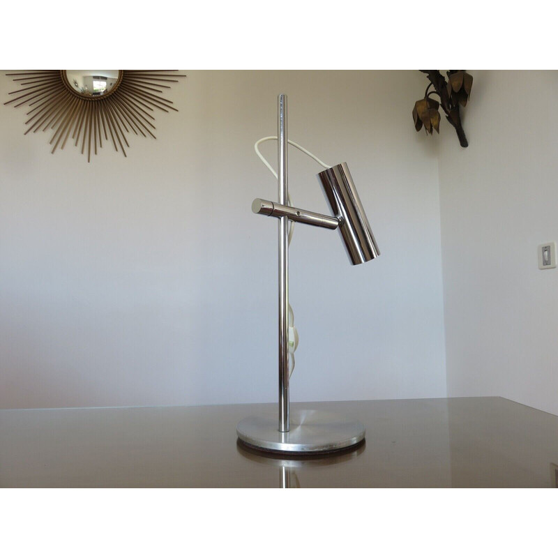 Vintage lamp in chromed metal, France 1970