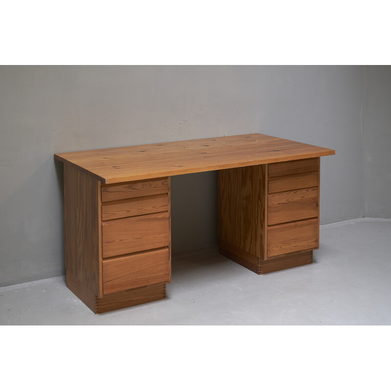 Vintage desk in pine  with 2 chests of drawers