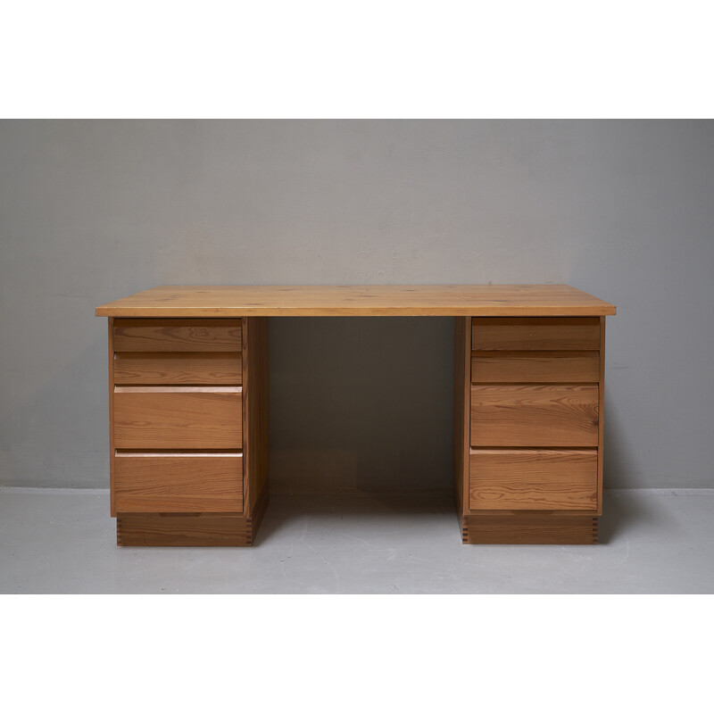 Vintage desk in pine  with 2 chests of drawers