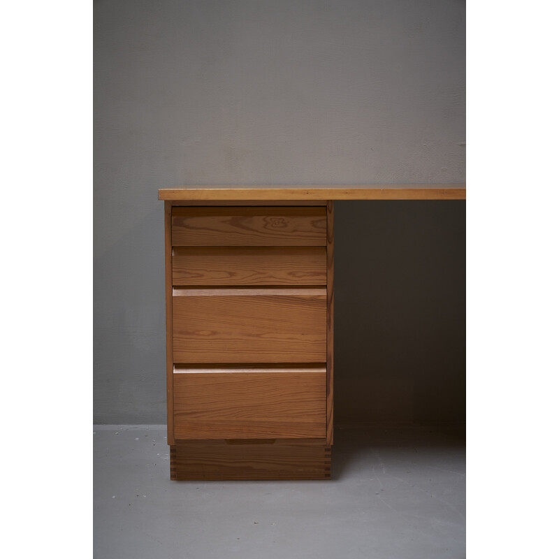 Vintage desk in pine  with 2 chests of drawers