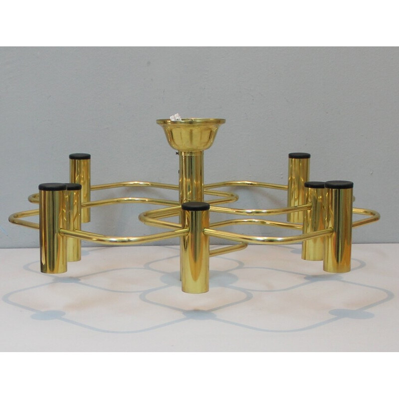 Italian vintage chandelier in brass - 1970s